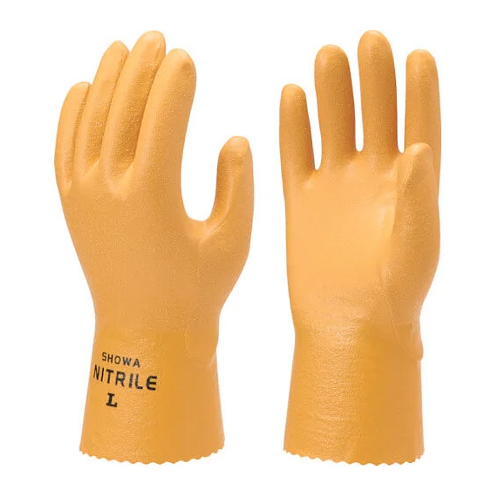 ถุงมือไนไตรล์ SHOWA GLOVES NO770 Nitrile rubber gloves สำหรับงานประมง สีเหลือง Size L