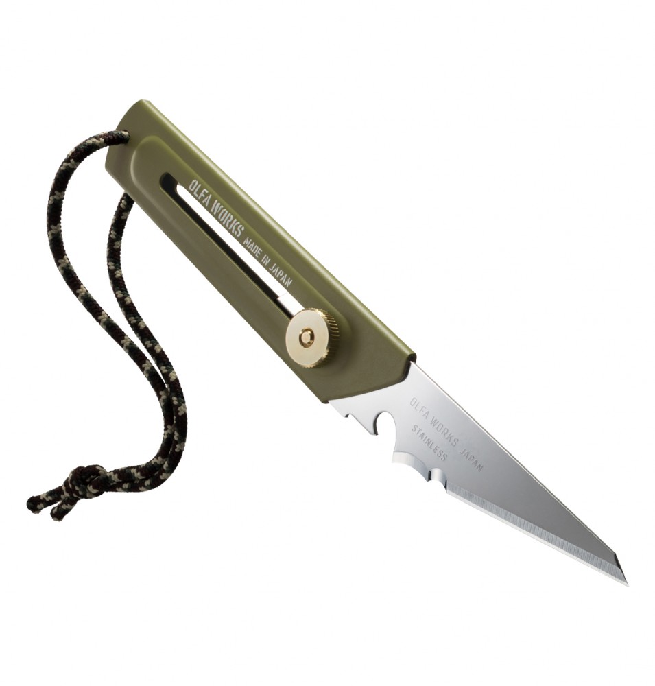 มีดคัตเตอร์ OLFA OW-BK1-OD Replaceable Blade Bushcraft Knife สี Olive