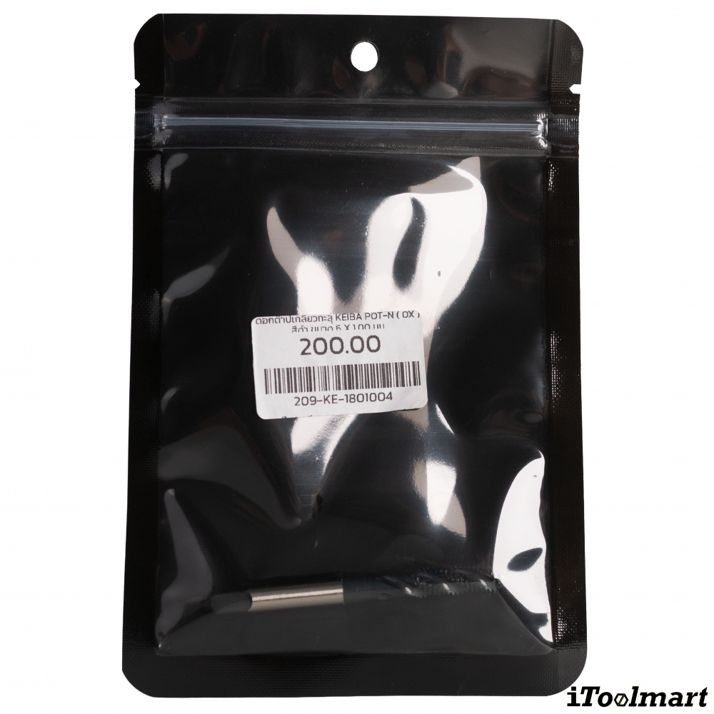 ดอกต๊าปเกลียวทะลุ KEIBA POT N   OX   สีดำ ขนาด 6 x 1 00 มม 