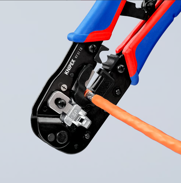 คีมย้ำสายแลน KNIPEX 97 51 13 คีมย้ำหางปลา สำหรับปลั๊กแบบตะวันตก