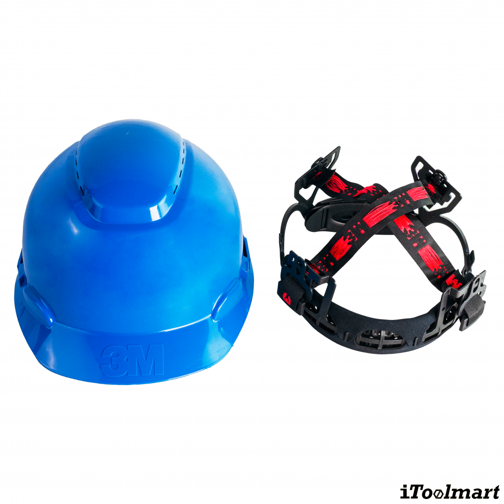 หมวกนิรภัย 3M H 703SFV UV แบบปรับหมุน สีฟ้ามีรูระบาย