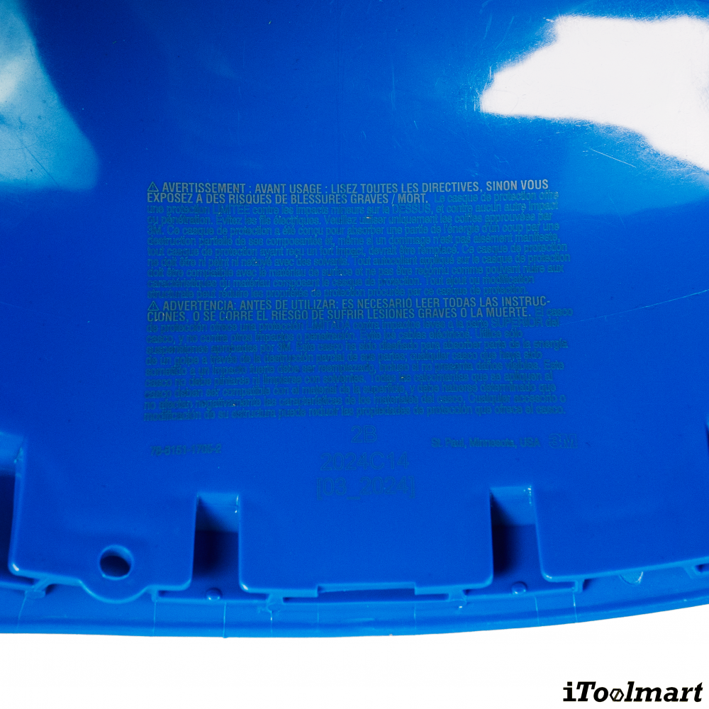 หมวกนิรภัย 3M H 703SFV UV แบบปรับหมุน สีฟ้ามีรูระบาย