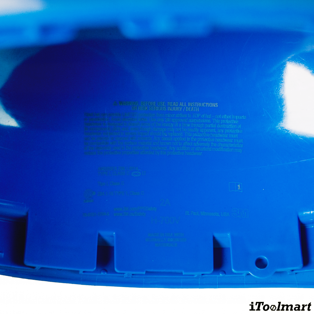 หมวกนิรภัย 3M H 703SFV UV แบบปรับหมุน สีฟ้ามีรูระบาย