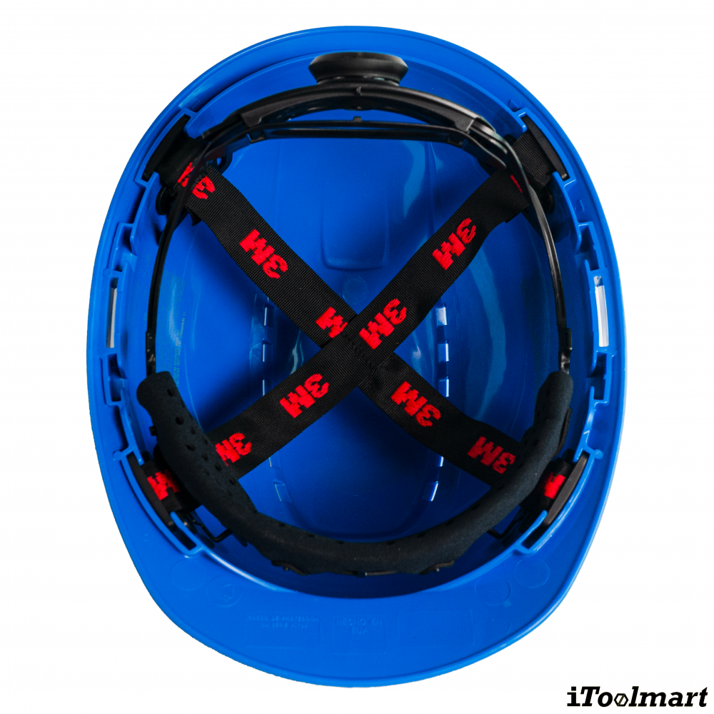 หมวกนิรภัย 3M H 703SFV UV แบบปรับหมุน สีฟ้ามีรูระบาย
