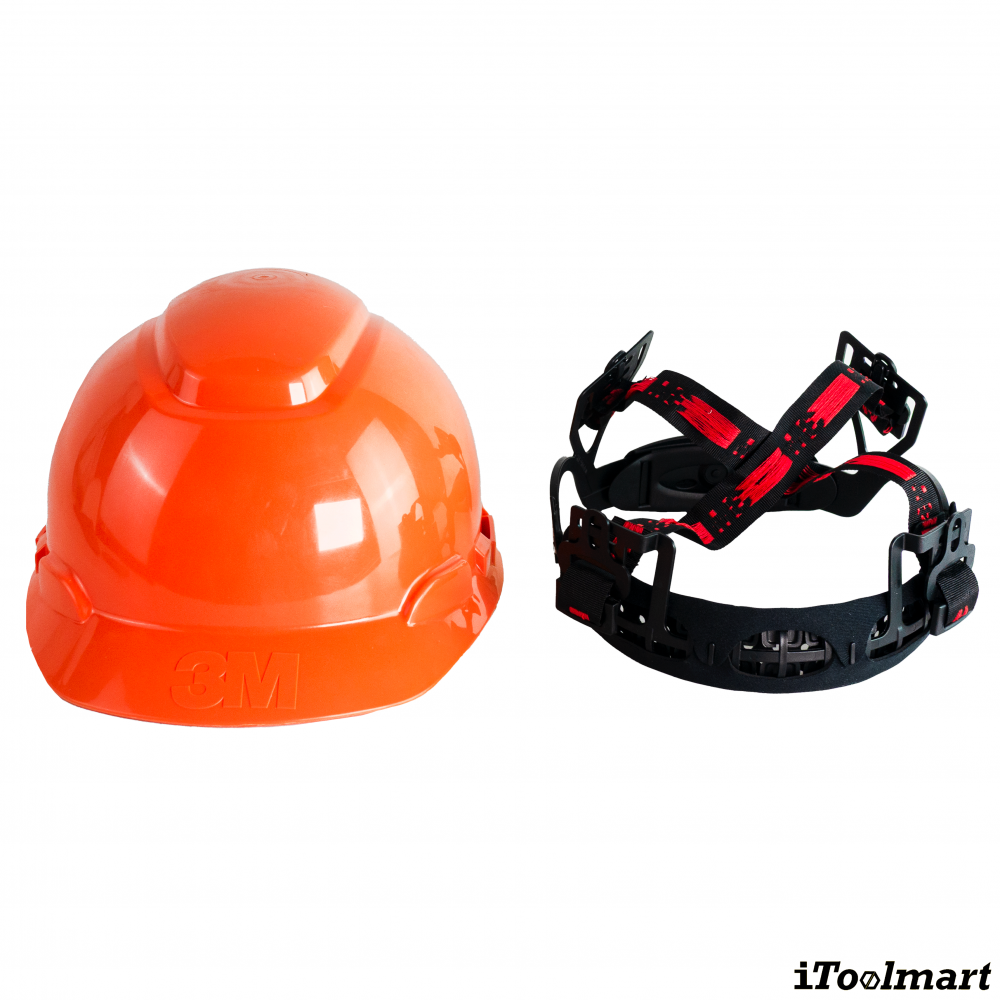 หมวกนิรภัย 3M H 706SFR UV แบบปรับหมุน สีส้ม