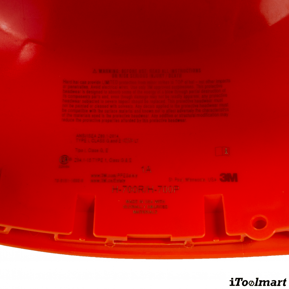 หมวกนิรภัย 3M H 706SFR UV แบบปรับหมุน สีส้ม