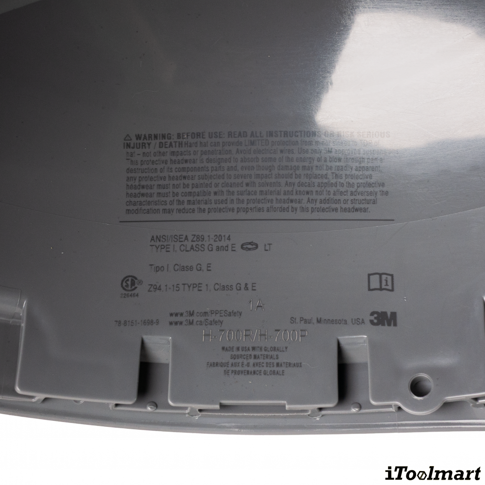 หมวกนิรภัย 3M H 708SFR UV แบบปรับหมุน สีเทา