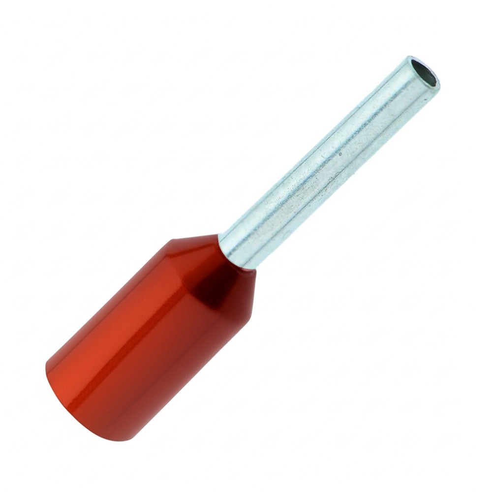 หางปลาคอร์ดเอ็น KST E1008 แบบหุ้ม สีแดง ขนาด 1 0 mm² 100 ตัว