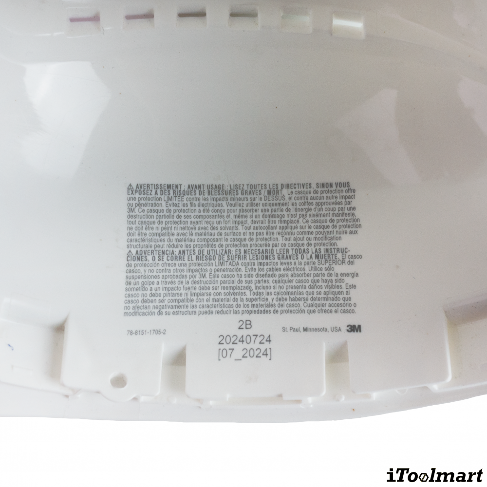หมวกนิรภัย 3M™ H 701SFV แบบปรับหมุนระบายอากาศ  สีขาว  ไม่รวมสายรัดคาง  7100239984