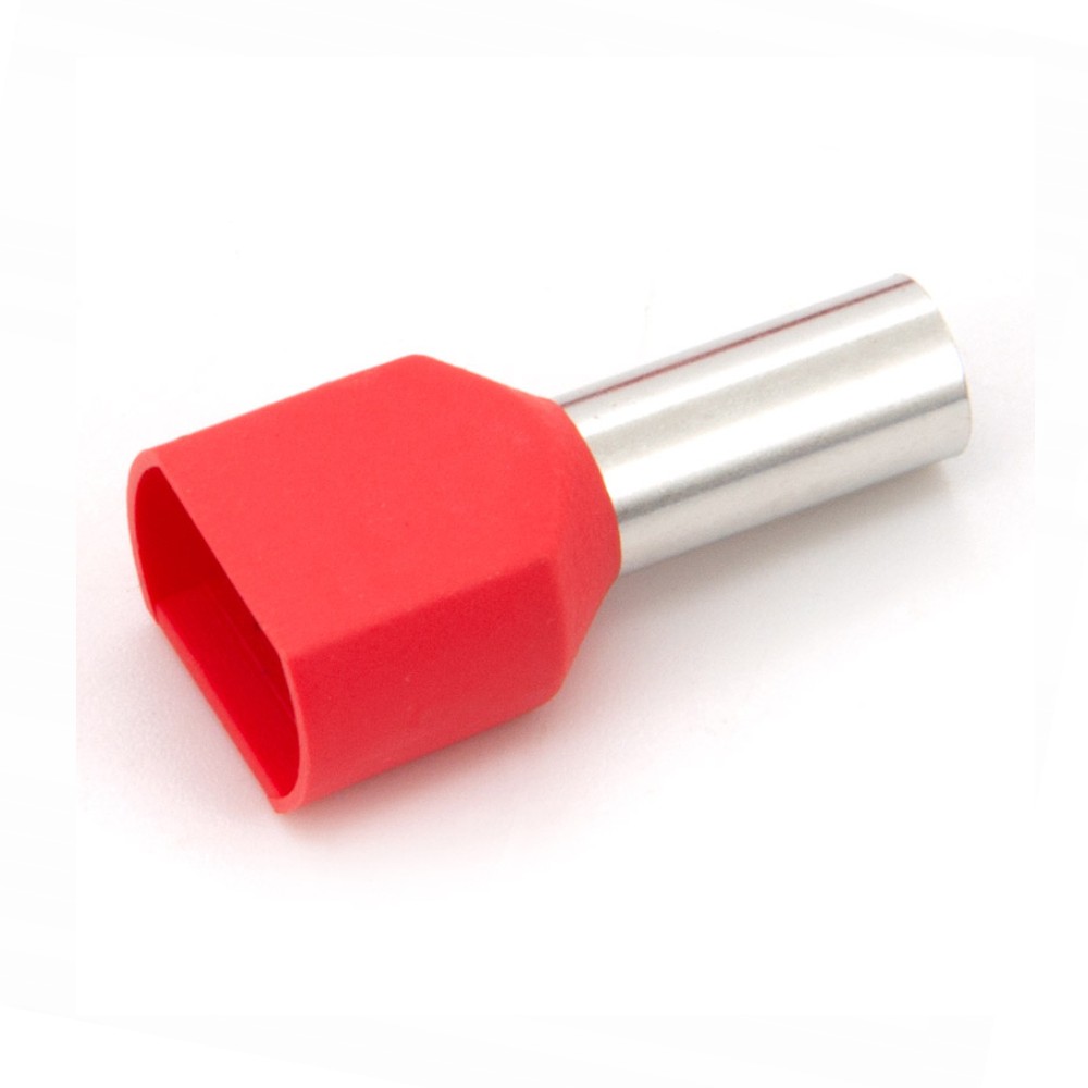 หางปลาคอร์ดเอ็น KST TE10 14 แบบคู่ สีแดง ขนาด 10 mm² 100 ตัว หางปลาคอร์ดเอ็น KST TE10 14 แบบคู่ สีแดง ขนาด 10 mm² 100 ตัว