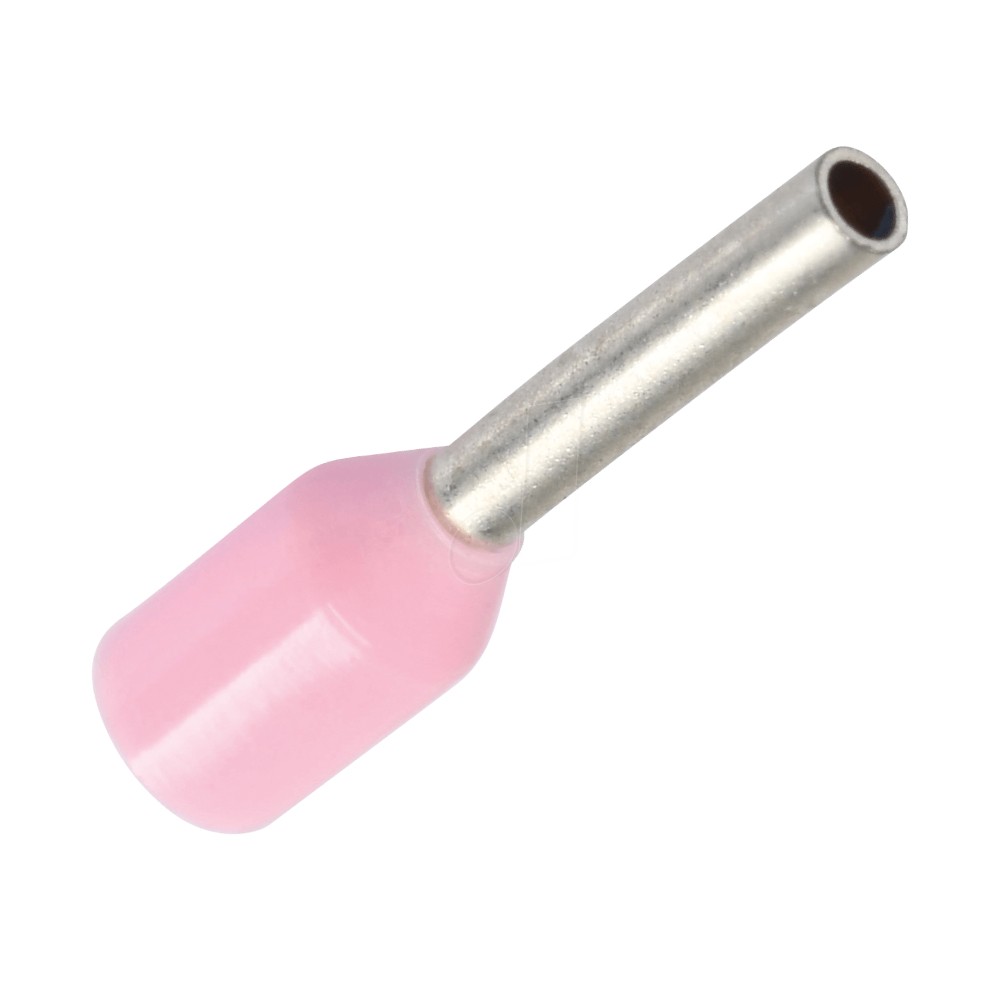 หางปลาคอร์ดเอ็น KST E0306 แบบหุ้ม สีชมพู ขนาด 0 34 mm² 100 ตัว