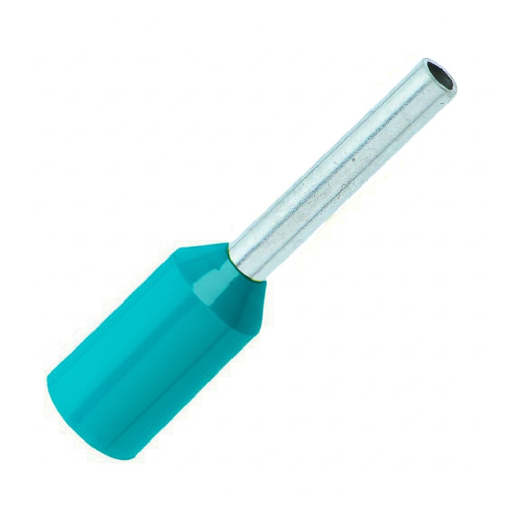 หางปลาคอร์ดเอ็น KST E0306 แบบหุ้ม สีฟ้าอมเขียว ขนาด 0 34 mm² 100 ตัว