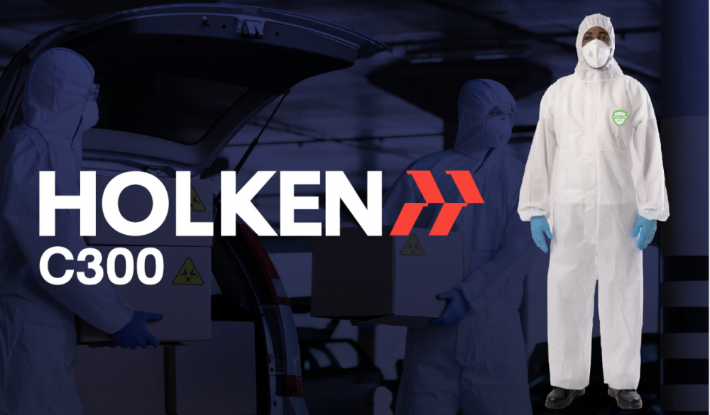 ชุดป้องกันฝุ่น สารเคมี HOLKEN C300 SIZE M