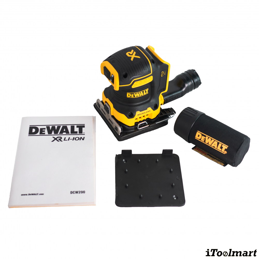 เครื่องขัดกระดาษทราย ไร้สาย DEWALT DCW200N XJ 20V Max ขนาด 1 4 แผ่น  ตัวเปล่า 