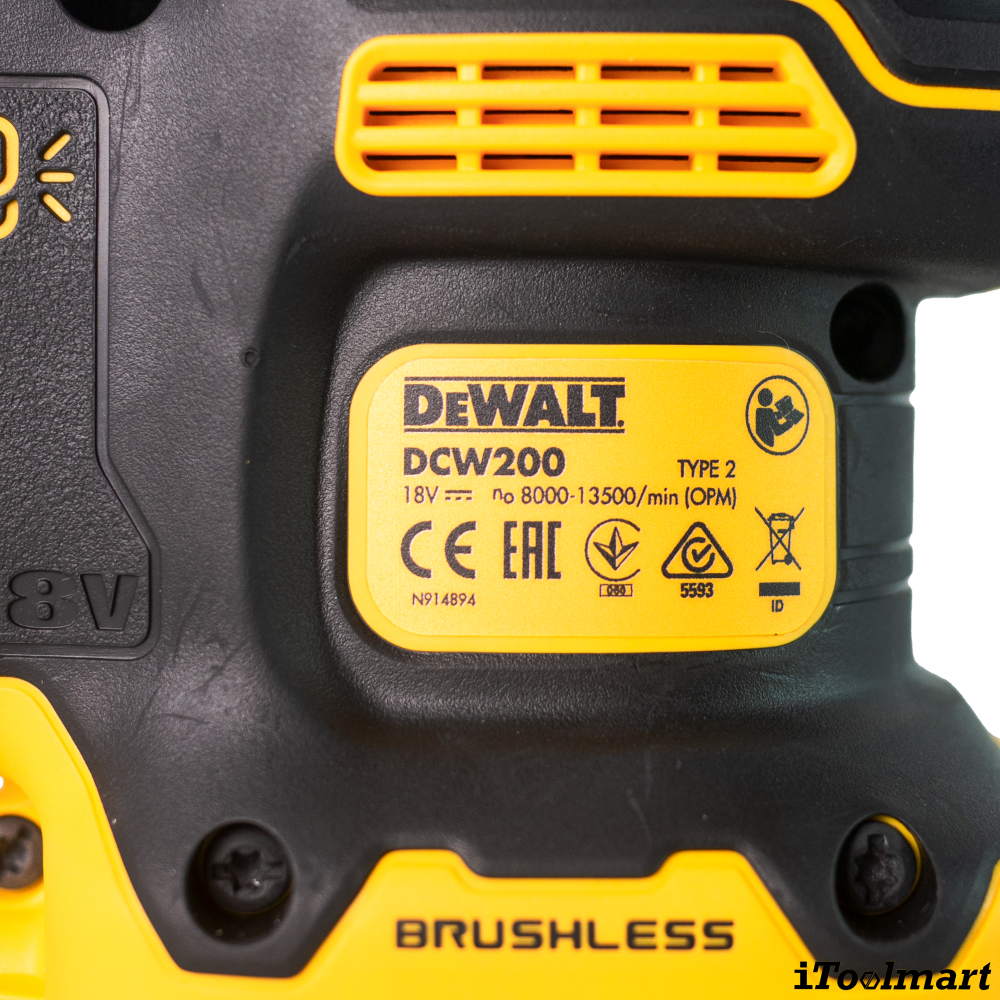 เครื่องขัดกระดาษทราย ไร้สาย DEWALT DCW200N XJ 20V Max ขนาด 1 4 แผ่น  ตัวเปล่า 