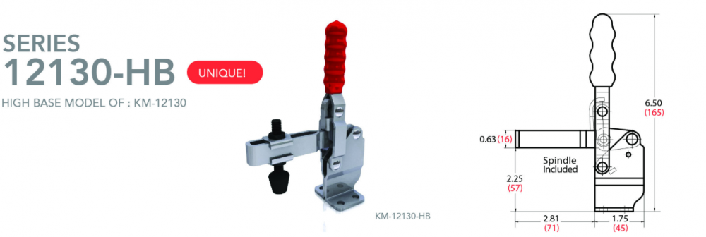แคลมป์จับชิ้นงาน HOLKEN 12130HB Vertical toggle clamp แรงยึด 227 kg