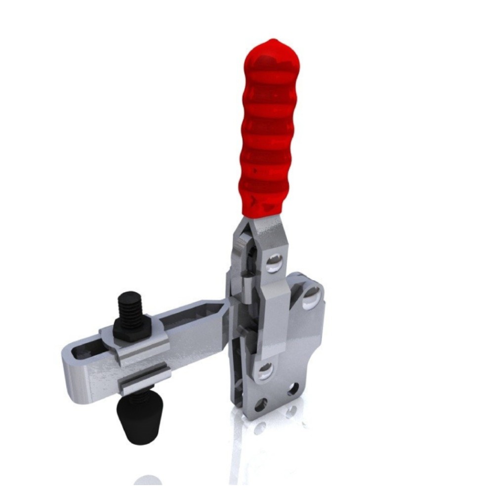 แคลมป์จับชิ้นงาน HOLKEN 12137 Vertical toggle clamp U BAR แขนยาว แรงยึด 227 kg  ฐานตรง 