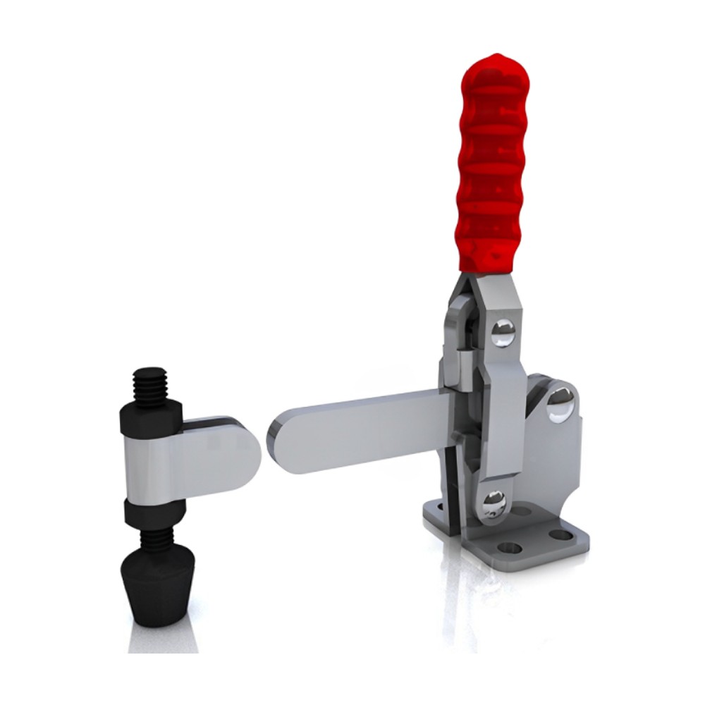 แคลมป์จับชิ้นงาน HOLKEN 12140 Vertical toggle clamp Solid Bar แรงยึด 227 kg  ฐานหน้าแปลน 