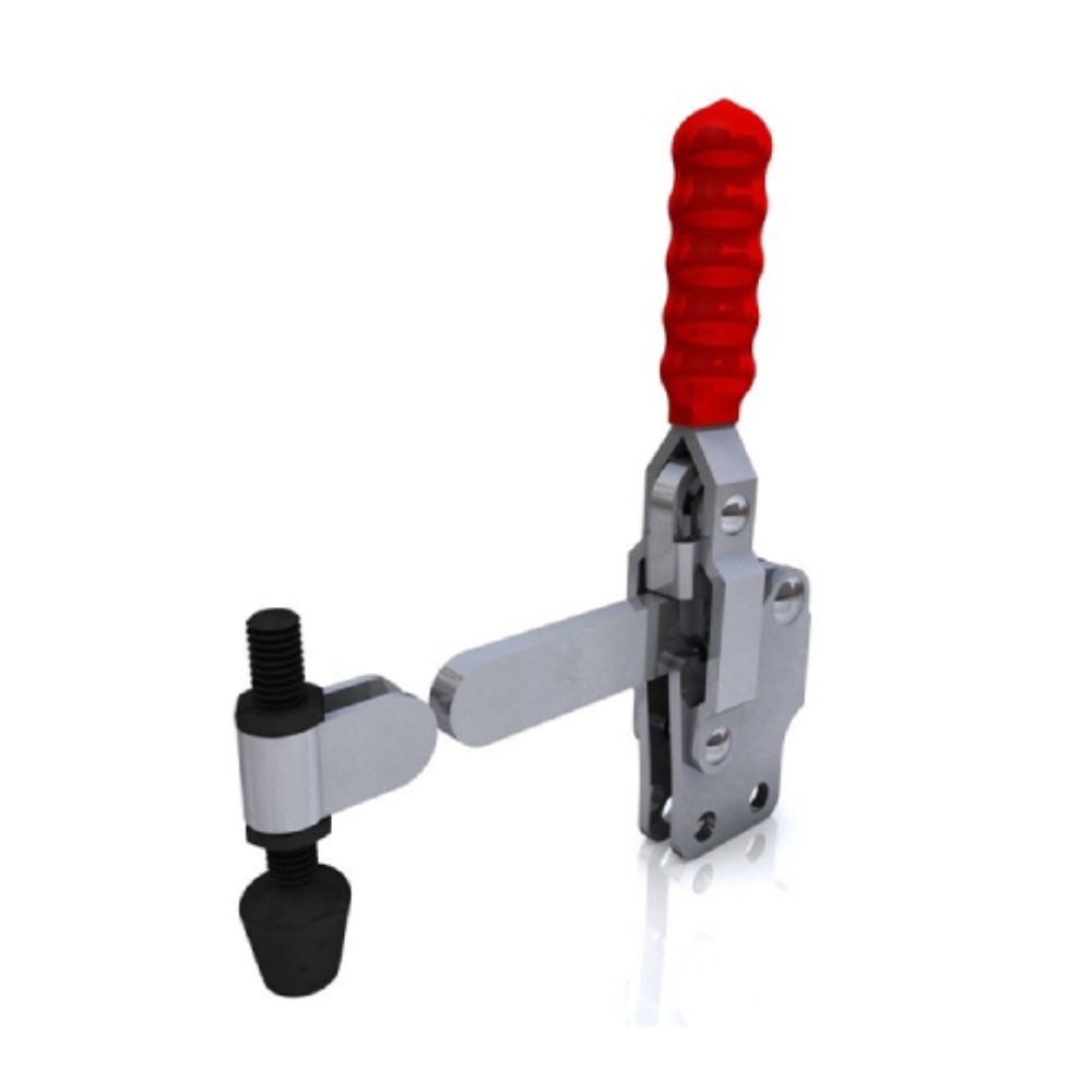 แคลมป์จับชิ้นงาน HOLKEN 12145 Vertical toggle clamp แขนจับแท่งทึบสั้น แรงยึด 227 kg  ฐานตรง 