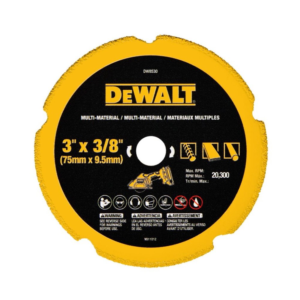 ใบตัดเพชร DEWALT DW8530 ใช้สำหรับเครื่องตัด DCS438 ขนาด 3 นิ้ว
