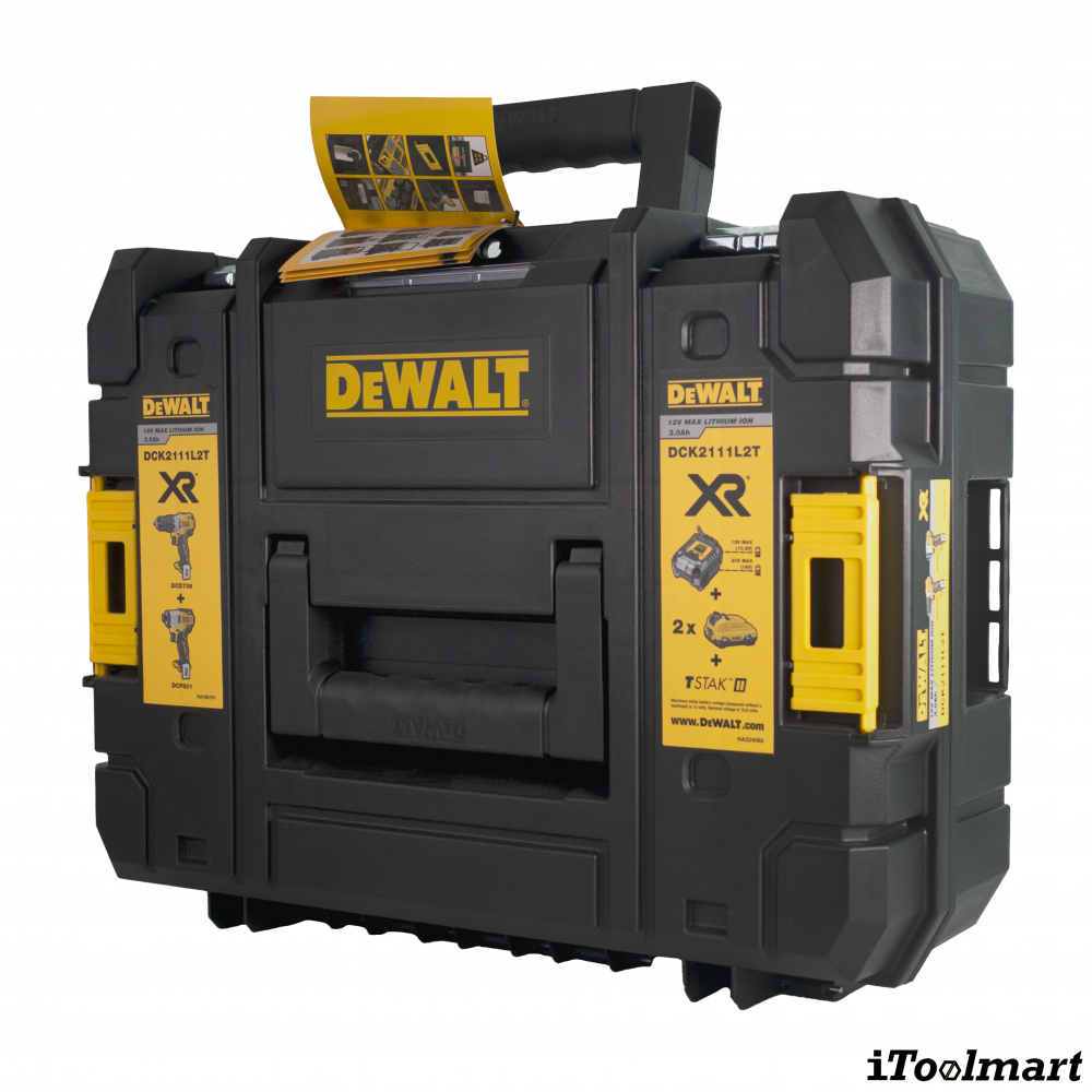 ชุดสว่านกระแทกและไขควงกระแทกไร้สาย Dewalt DCK2111L2T B1 12V 