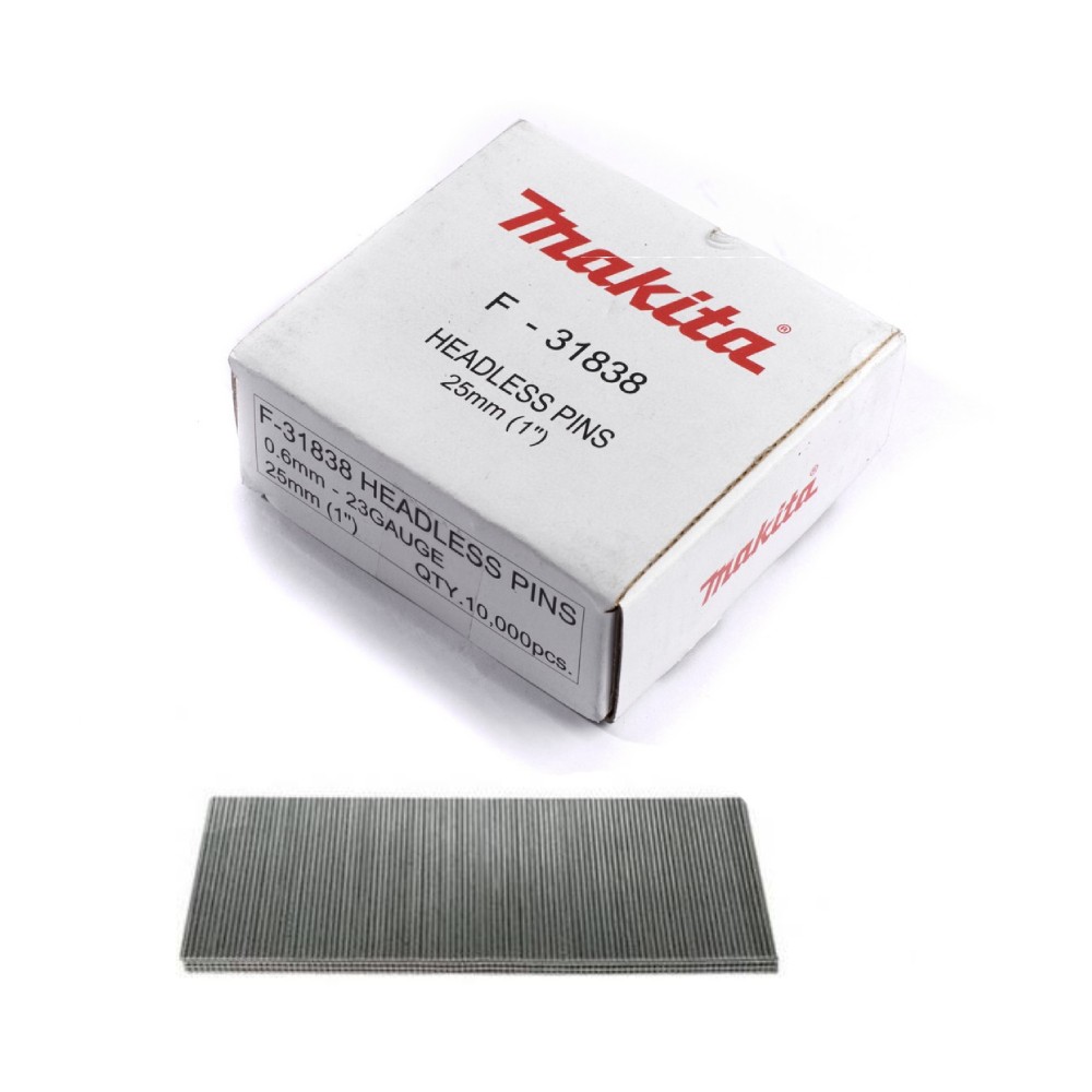 ลูกตะปู Pin MAKITA F 31838 ใช้กับเครื่องยิงตะปูไร้สาย DPT353 ขนาด 25 มม   10 000 ชิ้น กล่อง 