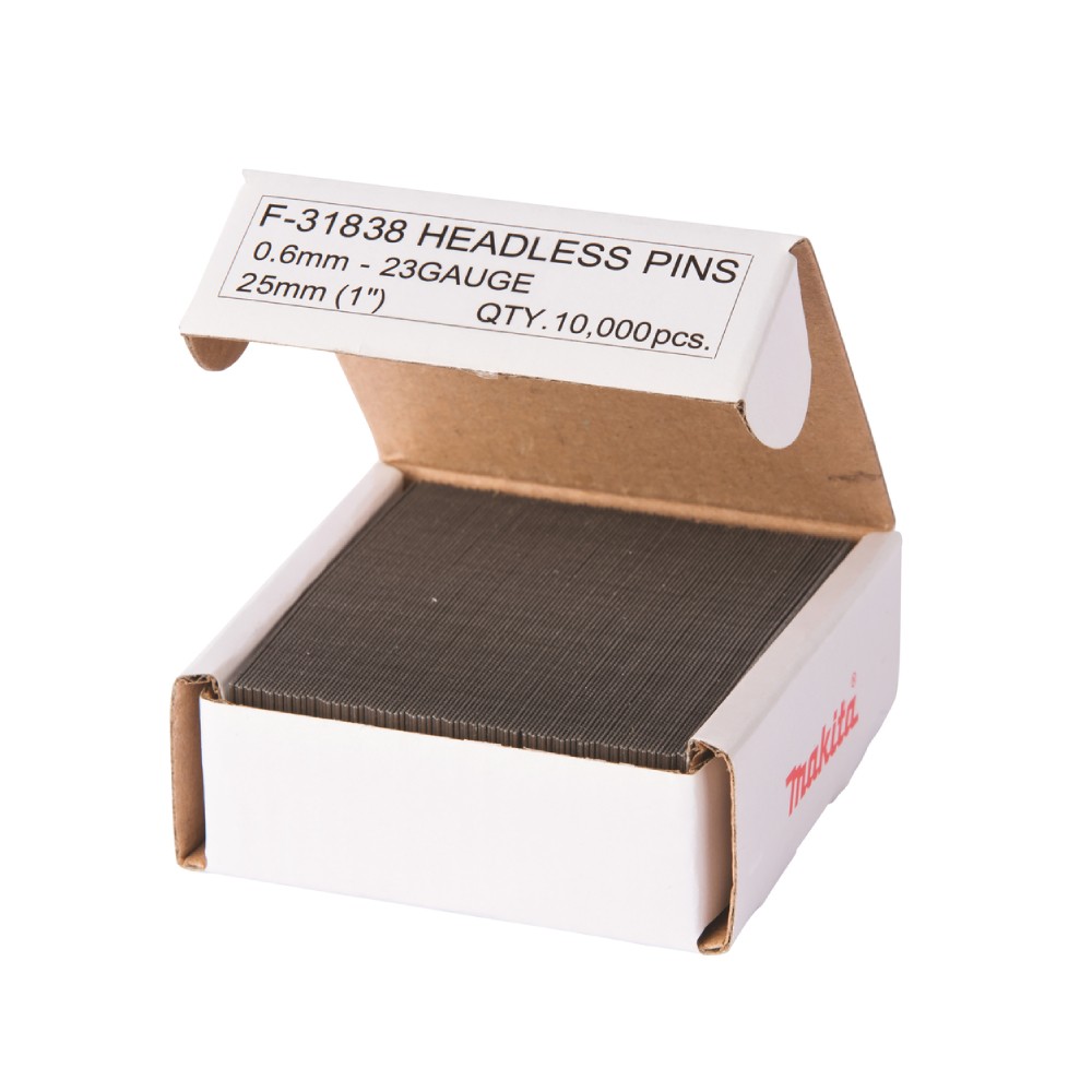 ลูกตะปู Pin MAKITA F 31838 ใช้กับเครื่องยิงตะปูไร้สาย DPT353 ขนาด 25 มม   10 000 ชิ้น กล่อง 