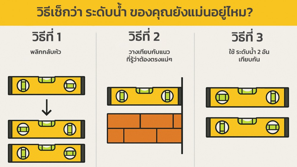 ระดับน้ำ เอียงจริงหรือรู้สึกไปเอง มาดูวิธีเช็กแบบง่ายๆกัน