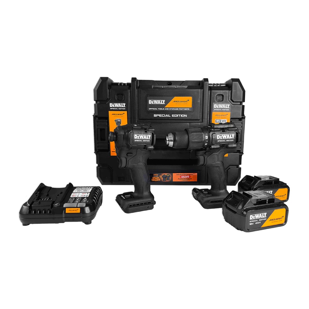 ชุดสว่านกระแทกไร้สายไร้แปรงถ่าน   ไขควงกระแทกไร้สายไร้แปรงถ่าน DEWALT DCK2222MM2T QW พร้อมแบตเตอรี่ 4Ah 2 ก้อน แท่นชาร์จ