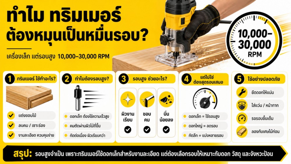 ไขข้อสงสัย ทำไม ทริมเมอร์ ถึงต้องหมุนเป็นหมื่น ๆ รอบต่อนาที