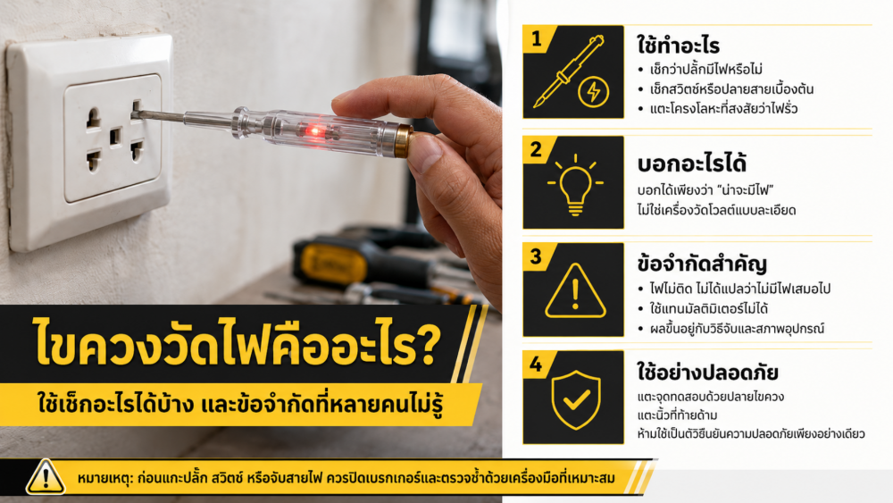 ไขควงวัดไฟคืออะไร ใช้เช็กอะไรได้บ้าง และข้อจำกัดที่หลายคนไม่รู้