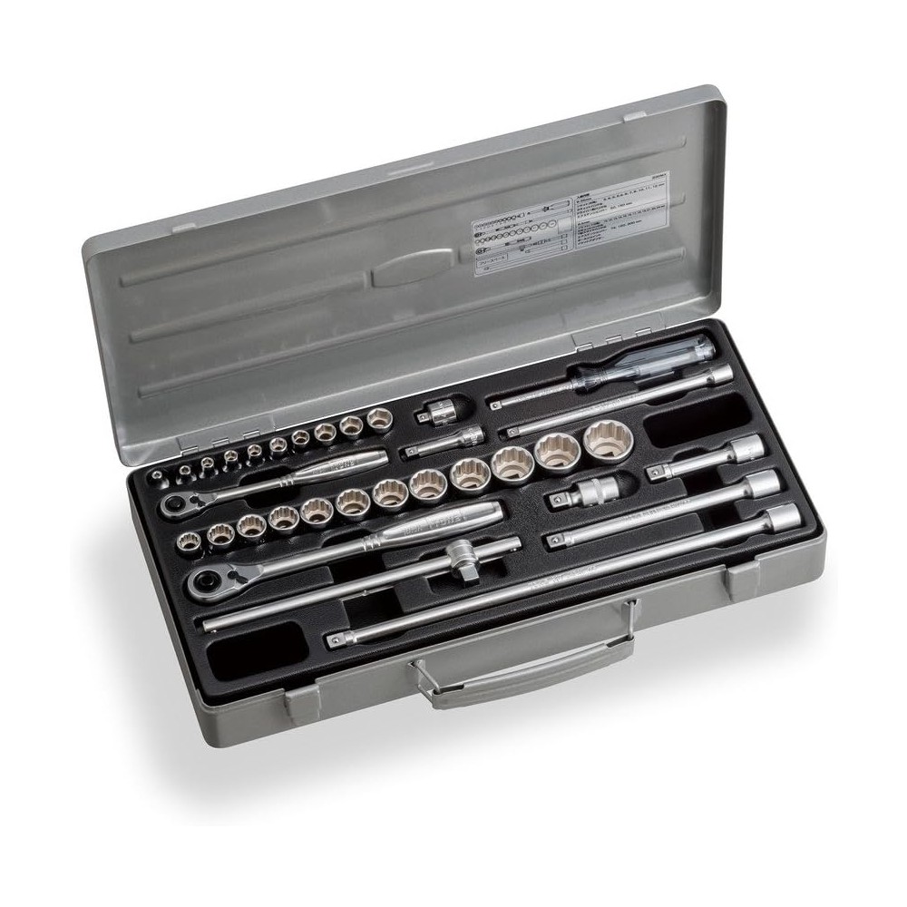 ชุดประแจบล็อกเหล็กกล้าผสมพิเศษ TONE 230MX ขนาด 1 4 และ 3 8 นิ้ว รวม 33 ชิ้น