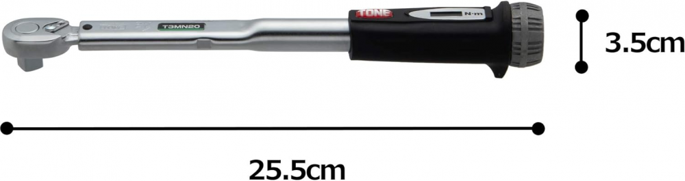 ประแจปอนด์ TONE T3MN20 แบบตั้งค่าล่วงหน้าพร้อมใบเซอร์