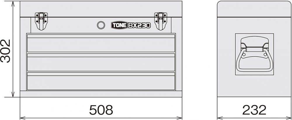 กล่องเก็บเครื่องมือ TONE BX230 แบบ 3 ชั้นรางเลื่อนลูกปืน