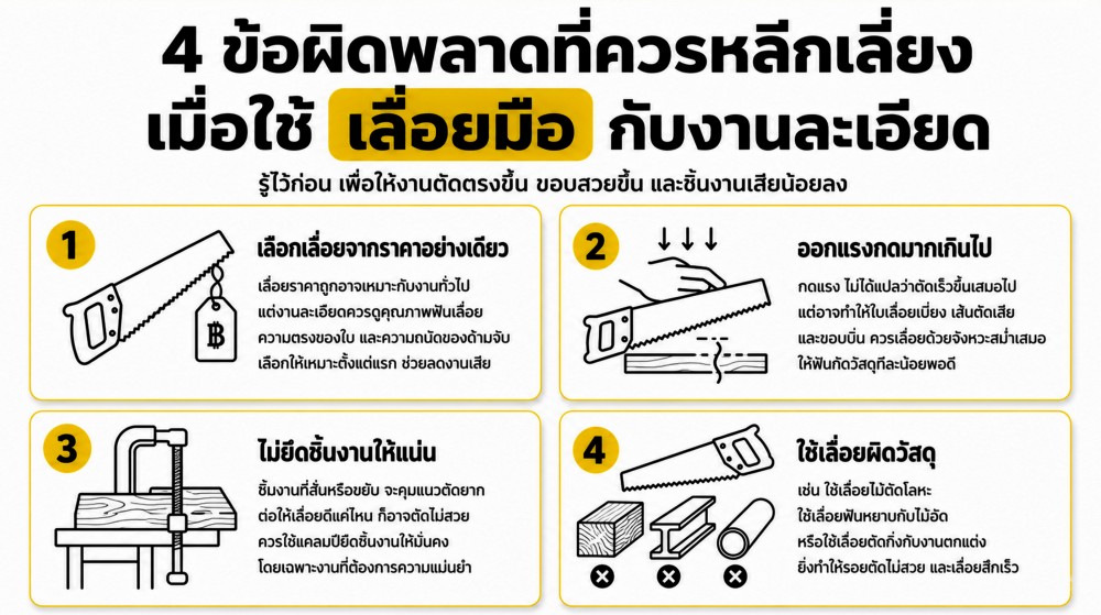 เลื่อยมือ สำหรับงานละเอียด เลือกยังไงให้รอยตัดสวย