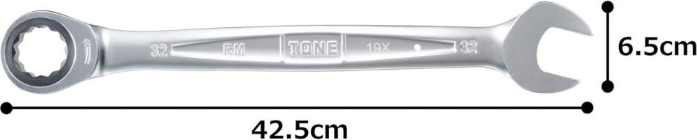 ประแจแหวนฟรี TONE RM 32 หัวเฟืองบางงานในที่แคบ