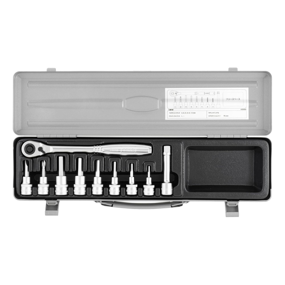 ชุดเครื่องมือหกเหลี่ยม TONE H3082 พร้อมกล่องโลหะพกพา