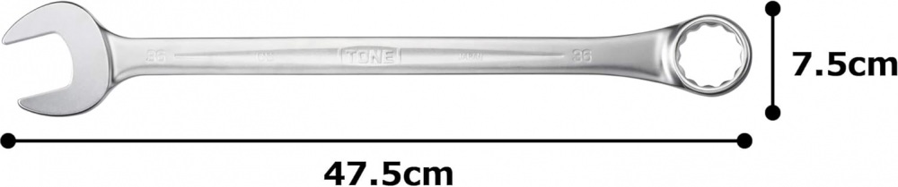 ประแจรวม TONE CS 36 ขนาด 36 มม  ดีไซน์โค้งมน