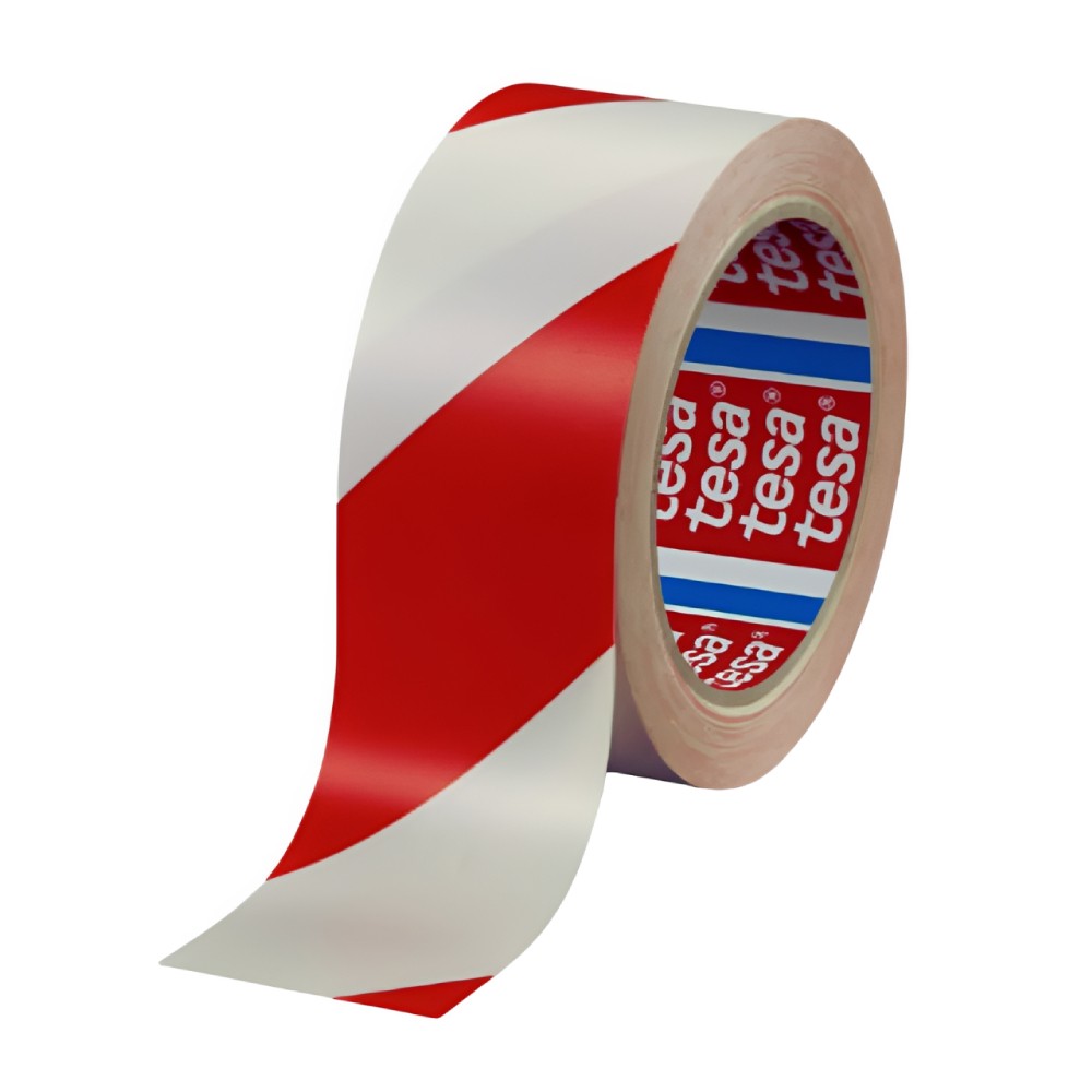 เทปตีเส้น TESA 60760 สีแดง ขาว ขนาด 50 มม  x 33 ม 