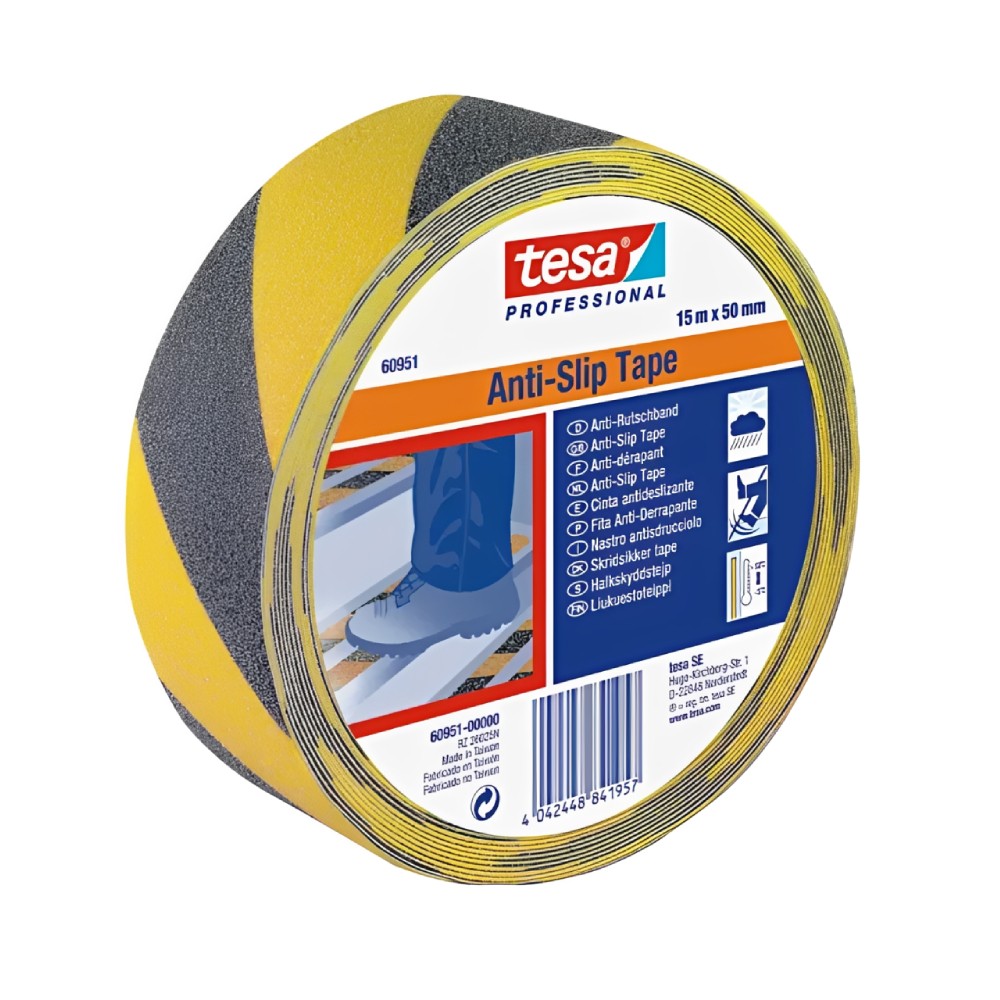 เทปกันลื่น TESA 60951 สีเหลือง ดำ ขนาด 50 มม  x 15 ม 