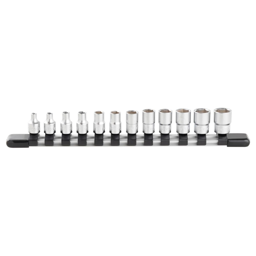ชุดลูกบล็อก 6 เหลี่ยม TONE HS212 ขนาด 3 14 มม  พร้อมรางเก็บ