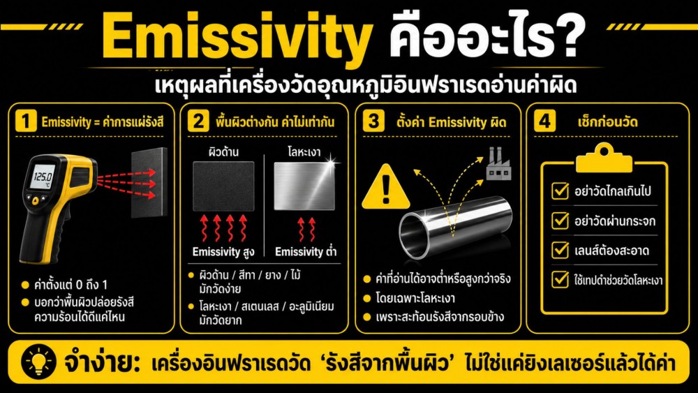 Emissivity คืออะไร หนึ่งเหตุผลที่ เครื่องวัดอุณหภูมิ อินฟราเรด อ่านค่าไม่ตรง