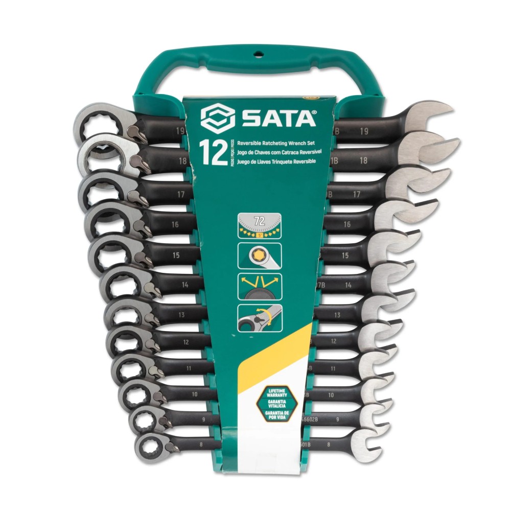 ชุดประแจแหวนฟรีข้างปากตายข้าง SATA ST08044B 12 ชิ้น 