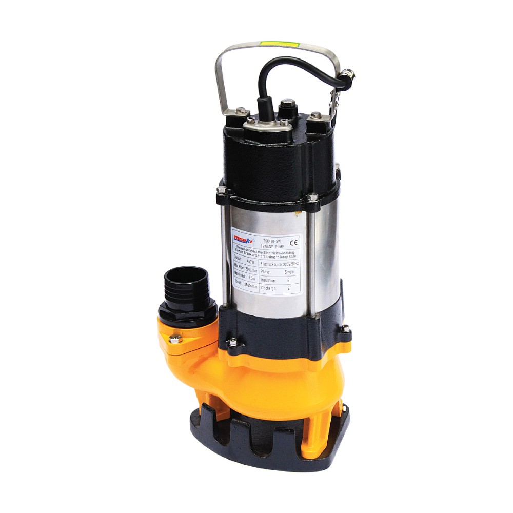 ปั๊มจุ่มใต้น้ำ มีลูกลอย Tosaki TSK450-SW มอเตอร์ 450 วัตต์ ระบบไฟ 1 เฟส 220 โวลต์ ขนาดท่อ 2 นิ้ว