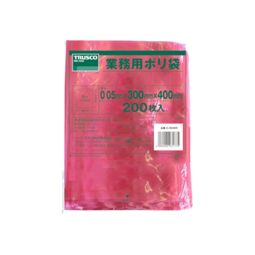 ถุงพลาสติกอเนกประสงค์ TRUSCO A 3040R หนา 0 05 มม  สีแดง