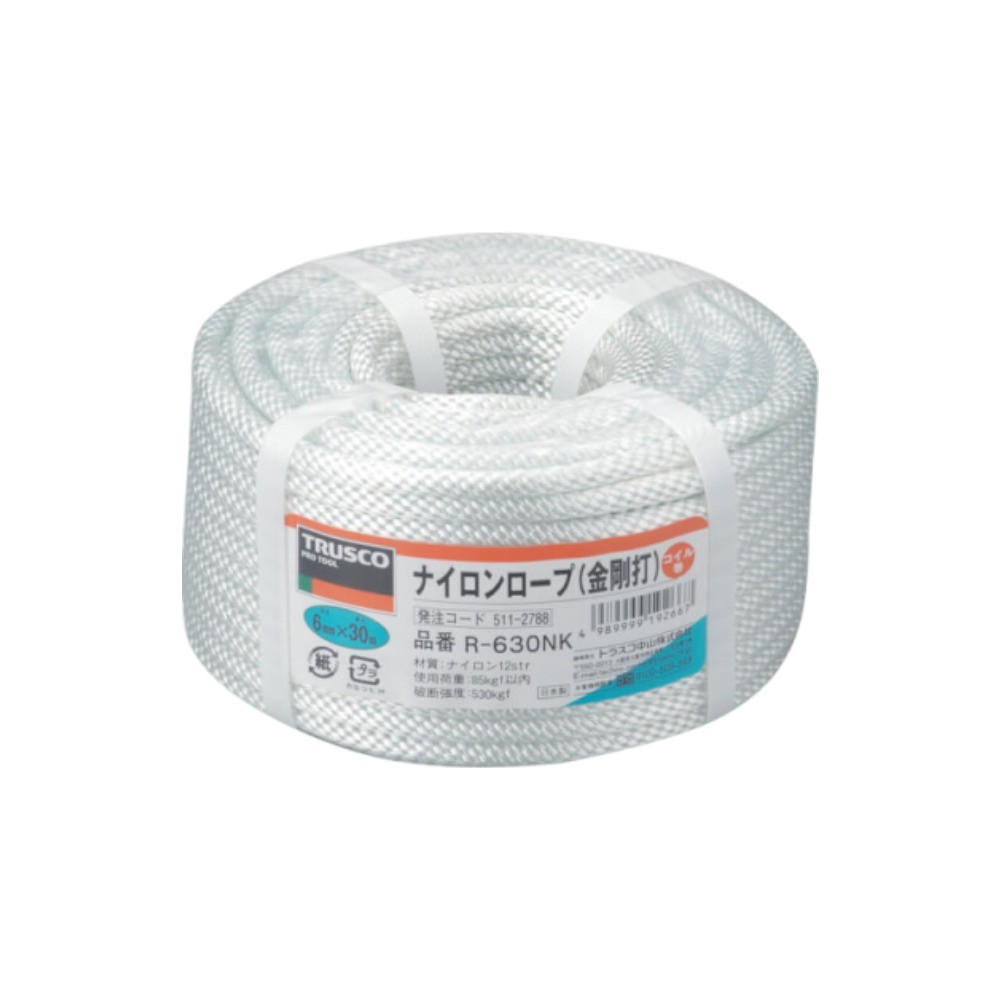 เชือกไนลอน TRUSCO R 630NK แบบถักแน่นทนแรงเสียดทาน