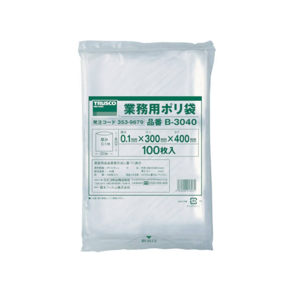ถุงพลาสติกอเนกประสงค์ TRUSCO B 3040 ความหนา 0 1 มม 