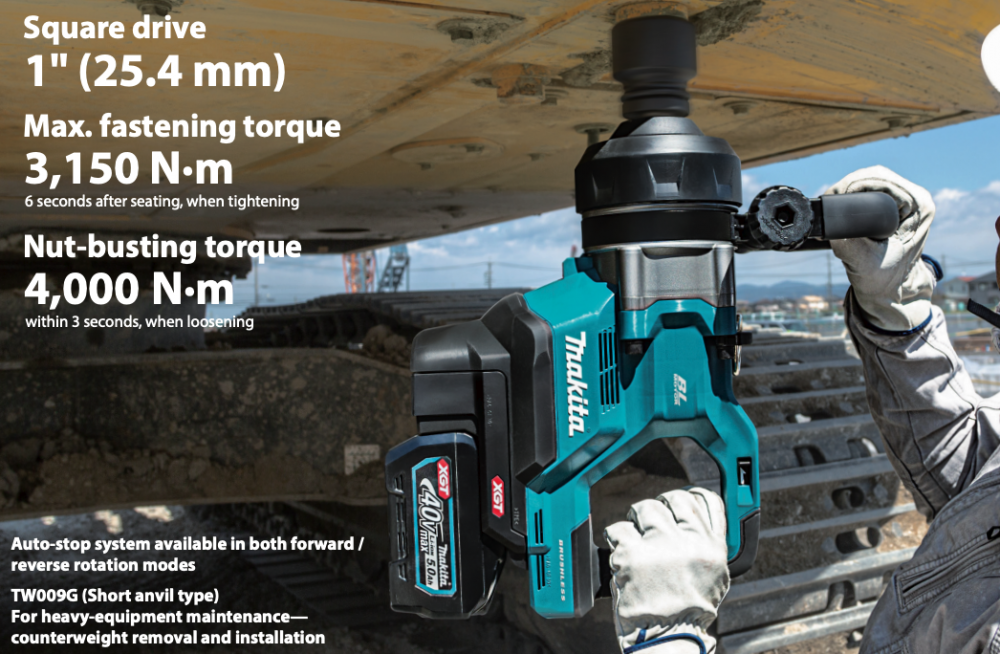 บล็อกกระแทกไร้สาย MAKITA TW009GZ 40V Cordless Impact Wrench ขนาด 1 นิ้ว 3 150 Nm มอเตอร์ไร้แปรงถ่าน  ตัวเปล่า 