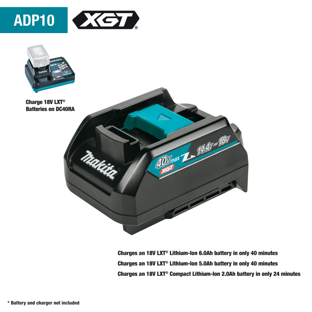 ADAPTER อแดปเตอแท่นชาร์จ MAKITA  ADP10 40V (XGT) ใช้กับ 18V (LXT)