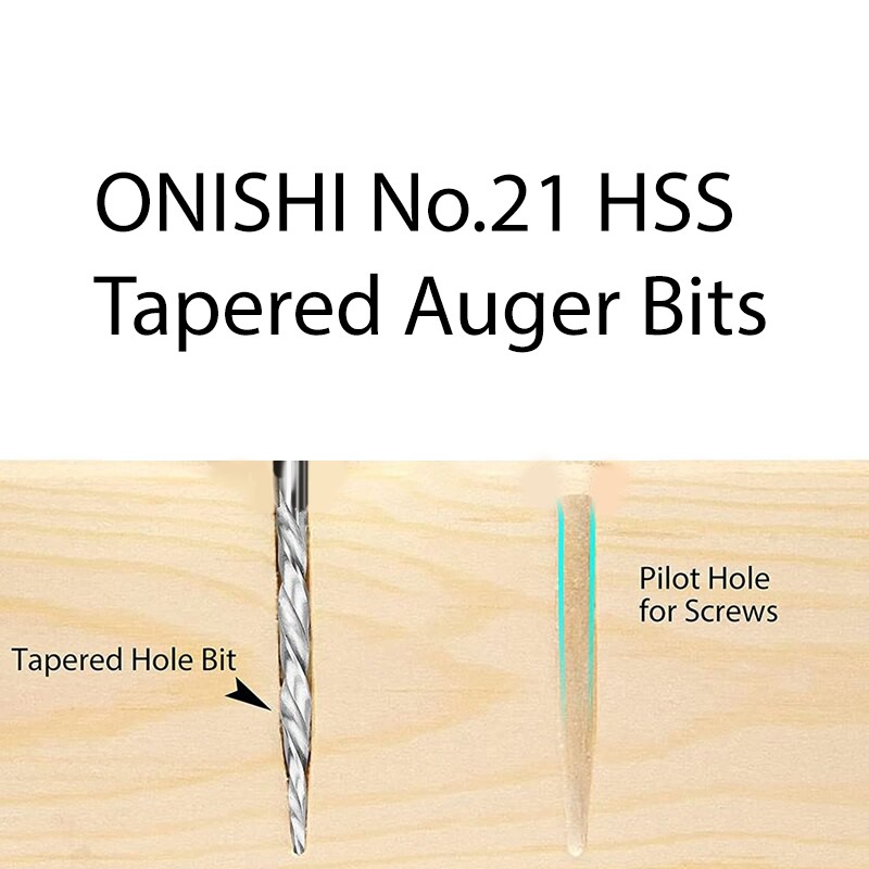 ดอกสว่านเจาะไม้ เจาะนำสกรู เตเปอร์ ONISHI No.21 HSS Tapered Auger Bits